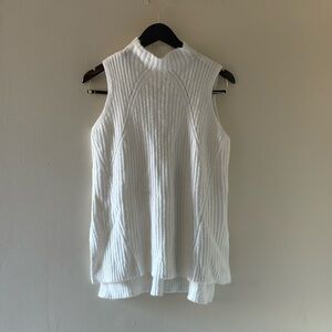 Elle White Ribbed Tank Top